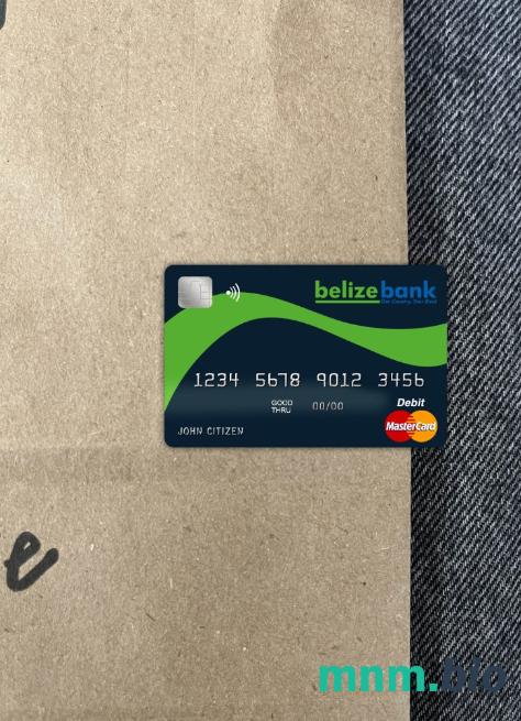 Belize Belizebank wygląd zdjęcia mastercard skan PSD + zdjęcie